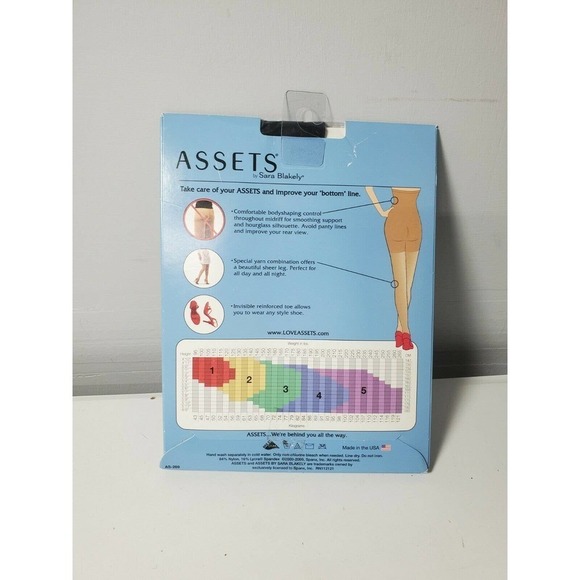 Assets by Sara Blakely Spanx Perfect Bodyshaping Pantyhose Black Size 2 New - Picture 3 of 3